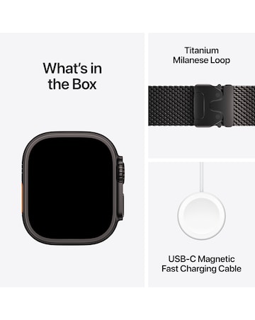 Apple Watch Ultra 4 GPS + Cellular 49mm - Black Titanium/Black Milanese Loop - M