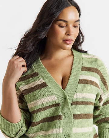 Fluffy Stripe Cardigan