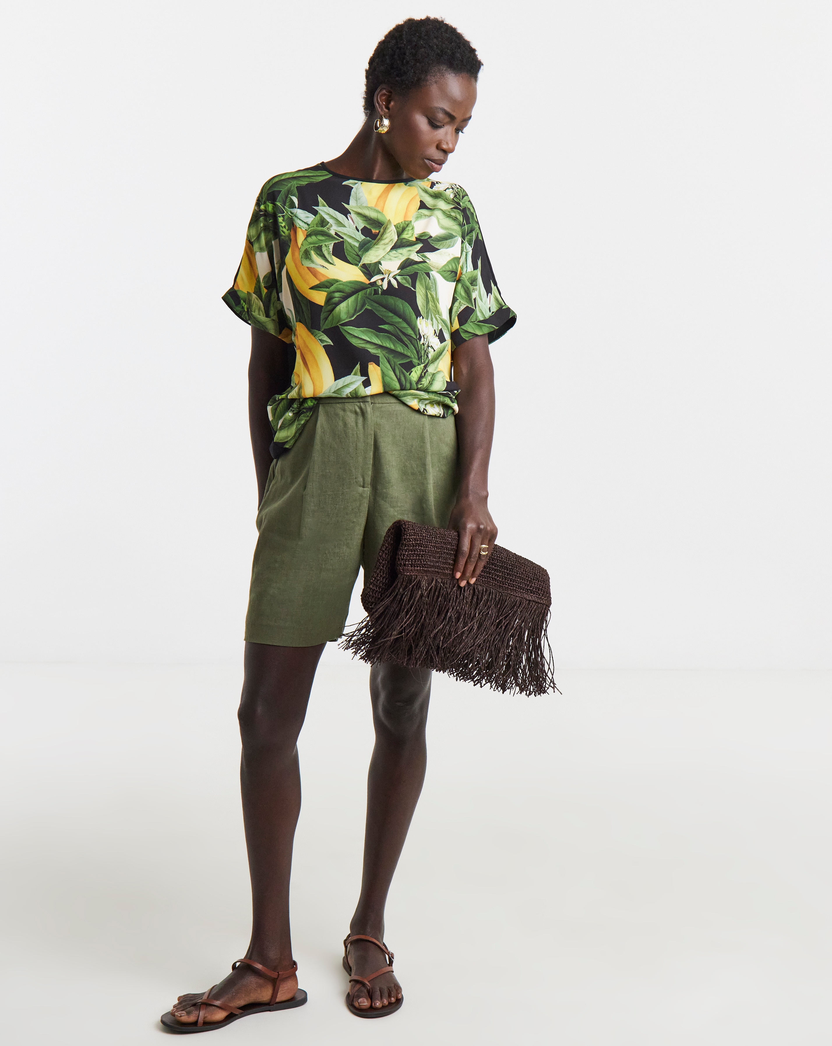 Woven Crepe Short Sleeve Boxy Top | JD Williams