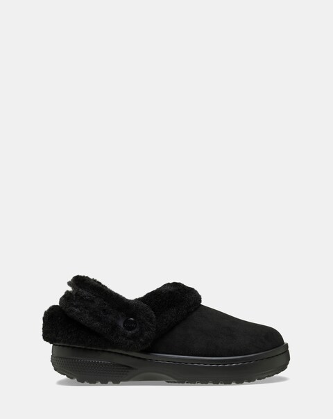 Crocs Black Classic Unfurgettable Vegan Suede Clog - Standard Fit