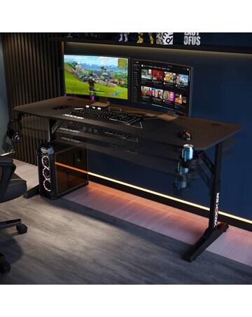 X Rocker Cougar XL 160cm Height Adjustable Gaming Desk with Mousepad - Black