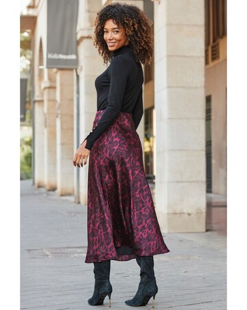 Sosandar Leopard Print Slip Skirt