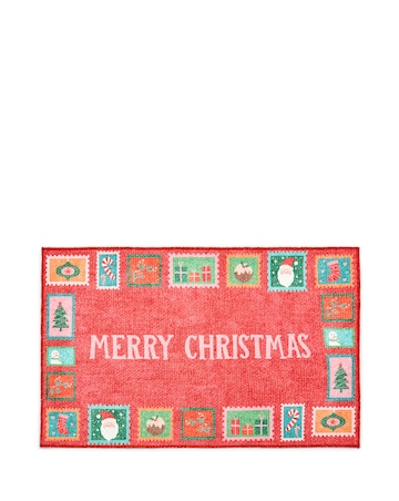 Christmas Stamps Washable Doormat