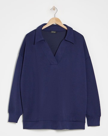 Anthology Navy Collared Modal Sweatshirt