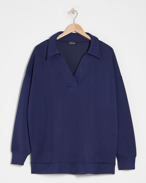 Anthology Navy Collared Modal Sweatshirt