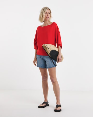 Slash Neck Kimono Sleeve Jumper