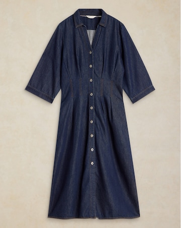WHITE STUFF LUNA DENIM PLEAT DRESS
