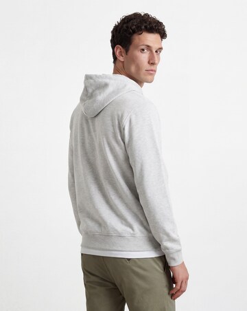 Full Zip Hoodie Long Length- Grey Marl