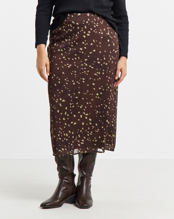 Simply Be Deer Print Chiffon Maxi Skirt