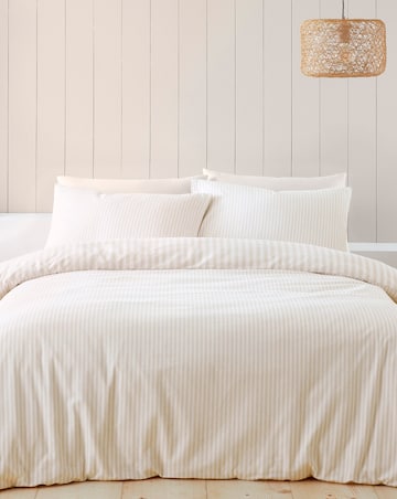 Catherine Lansfield Brushed Stripe Duvet Cover Set