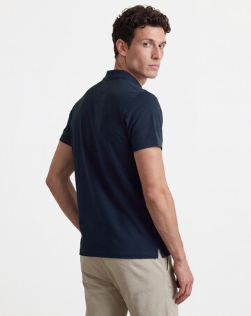 Folio Mercerised Supima Zip Polo-Navy