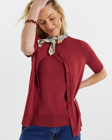 Short Sleeve Cardigan And Vest Twinset