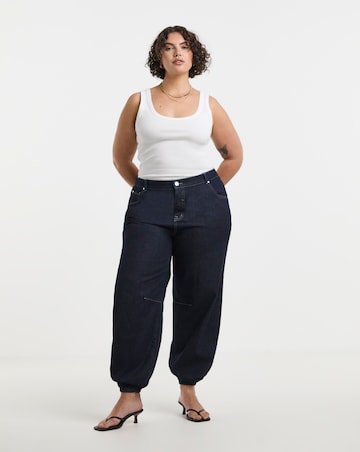 Indigo Cuffed Denim Balloon Jeans