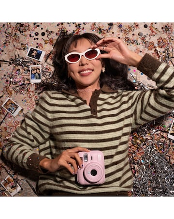 Fujifilm Instax Mini 13 Camera inc Skinny Dip Case & 20 Shot Film - Candy Pink