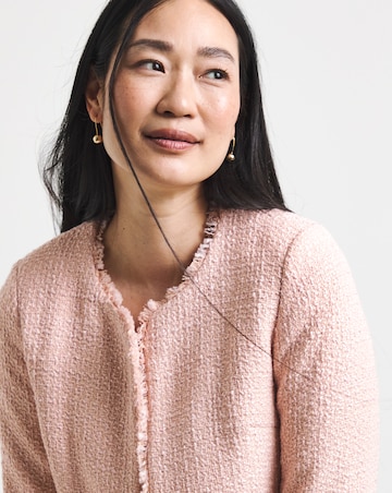 Collarless Boucle Blazer