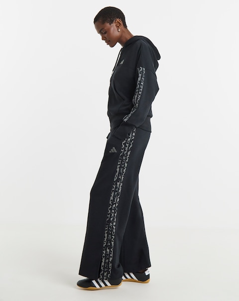 adidas 3 Stripe Leopard Print Wide Leg Pant