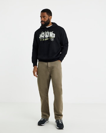 Jack & Jones Graphic Logo Hoodie - Black