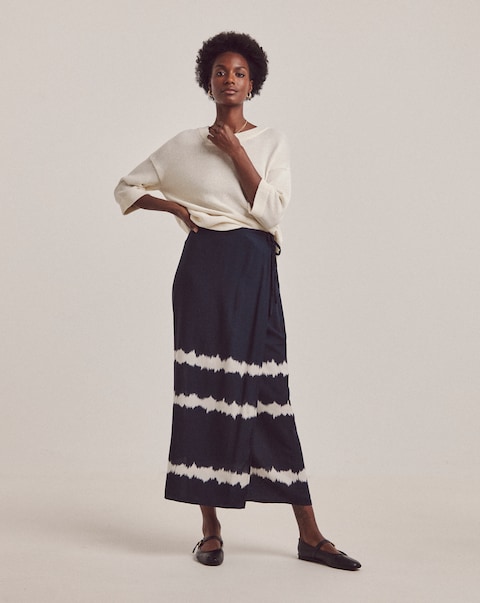 Anthology Printed Linen Wrap Skirt