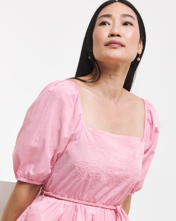 Anise Pink Off The Shoulder Tiered Dress