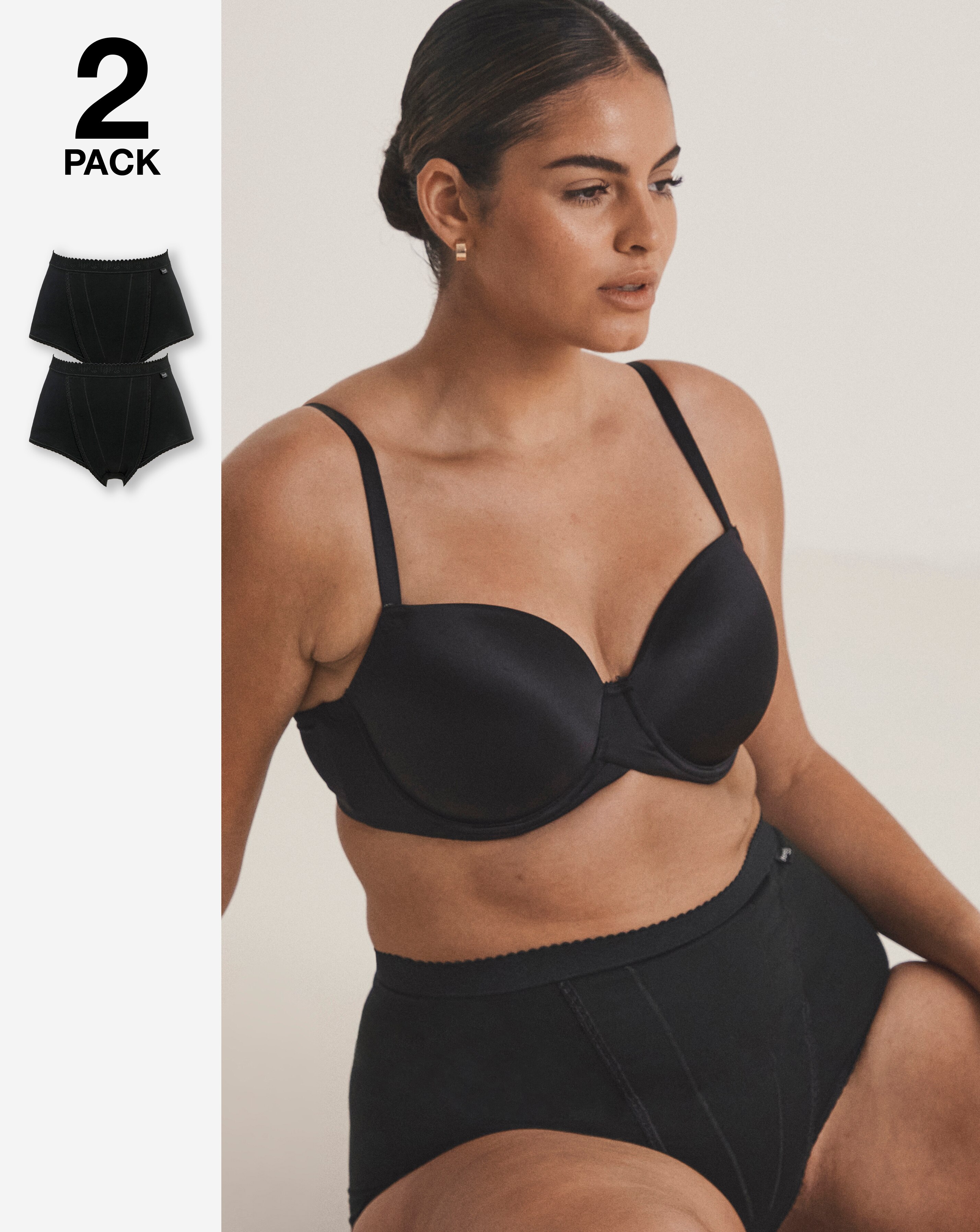 Sloggi (2 Pack) Light Control Maxi Knickers Black or White