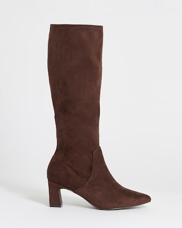Shona Pointed Toe Knee High Sock Boots - Wide Fit (E) & Standard Calf