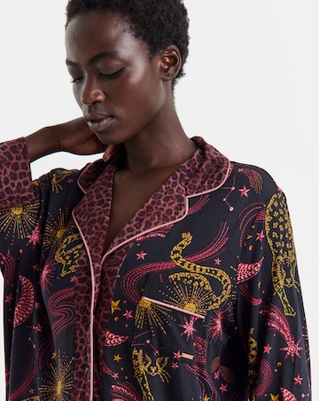 Figleaves Celestial Leopard Contrast Pyjama Set