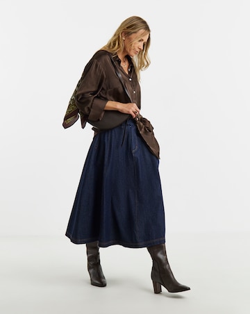 Chocolate Satin Long Sleeve Shirt