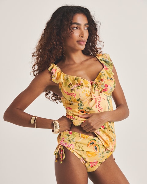 Figleaves Fruit Print Adjustable Foldover Bikini Bottoms