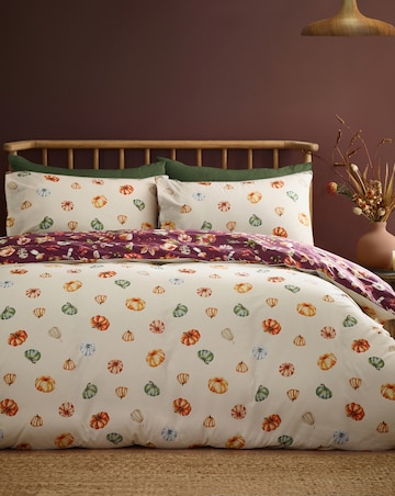Catherine Lansfield Autumn Pumpkins Duvet Cover Set