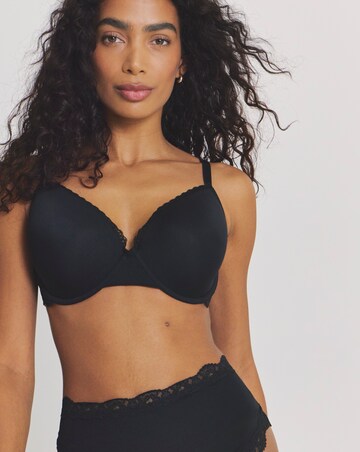 Pretty Secrets Supersoft Wired Balcony Bra (D-E) Black