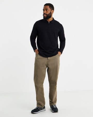 Jack & Jones Premium Ethan Long Sleeve Zip Polo - Black
