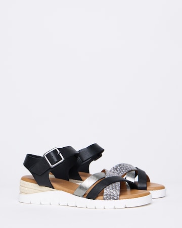 Sinead Leather Crossover Sandal Wide E Fit