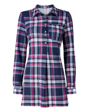 Joe Browns Collared Checked Print Jersey Tunic Top