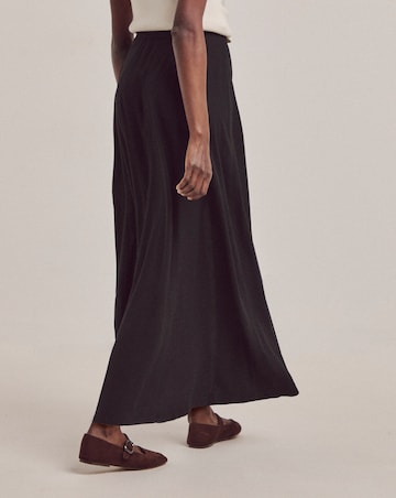 Anthology Black Linen Seam Detail Maxi Skirt