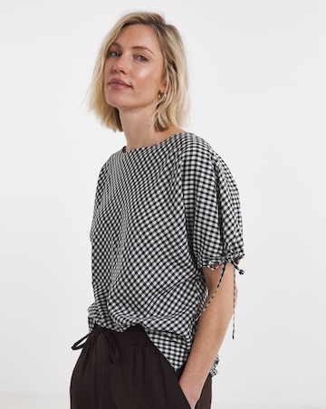 Gingham Elasticated Boxy Top