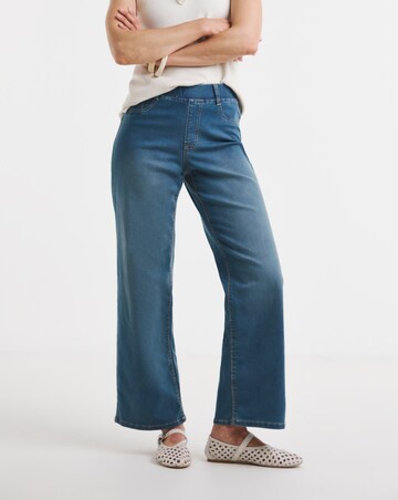Mid Blue Stretch Wide Leg Jeggings