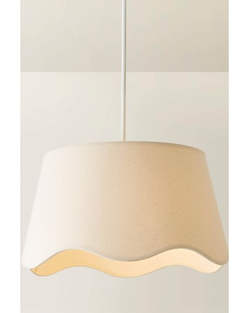 ValueLights Mabel Large Scalloped Bottom Natural Linen Shade 45cm