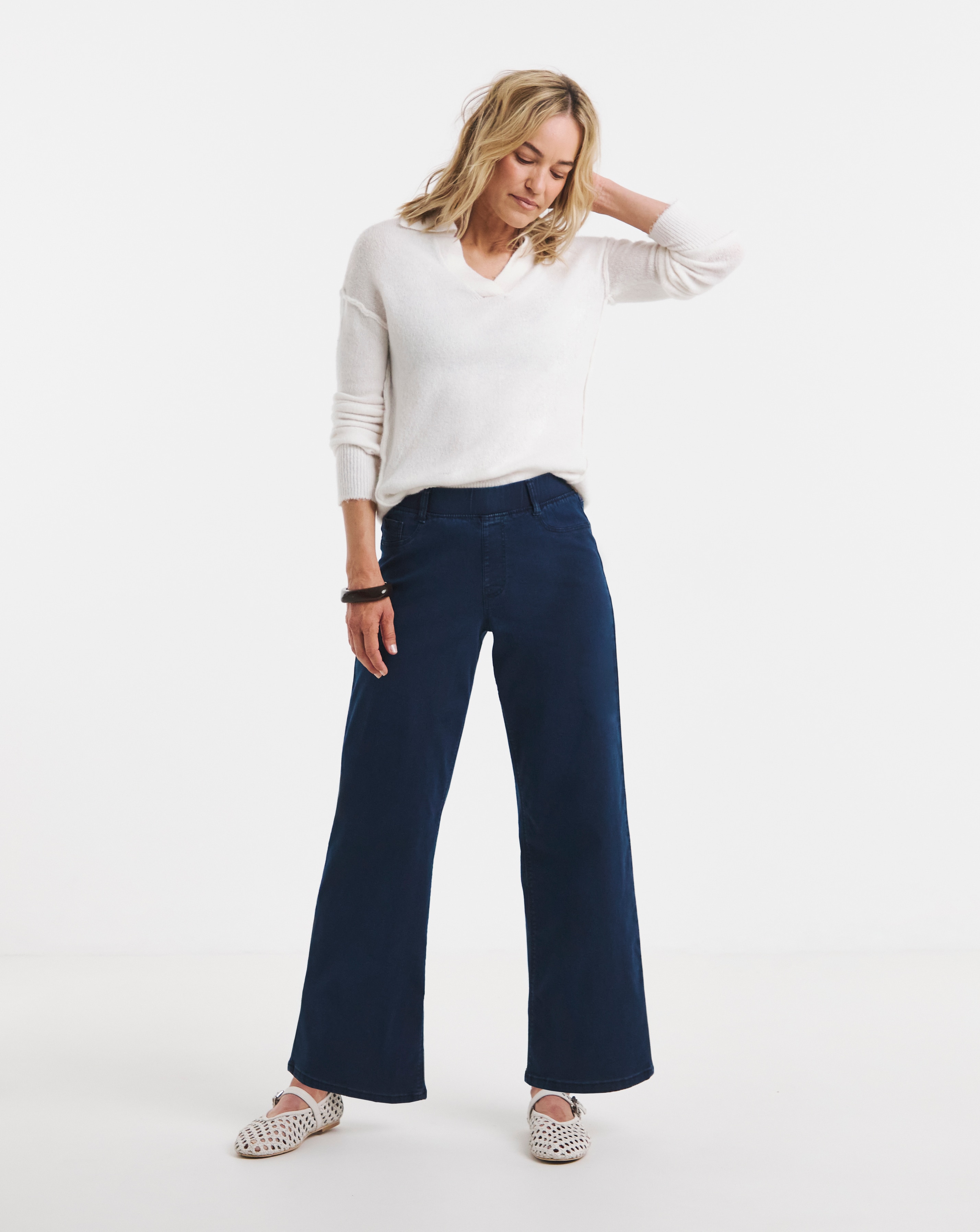 Indigo Stretch Wide Leg Jeggings