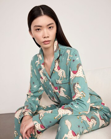 Chelsea Peers Classic Long Button Up Pony Pyjama Set