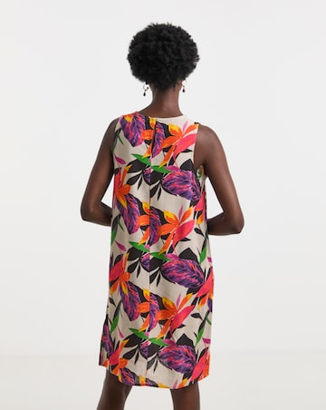 Linen Mix Sleeveless Shift Dress