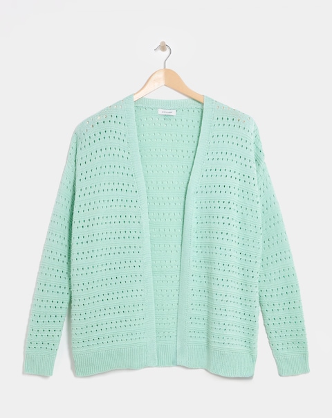 Sage Crochet Edge To Edge Cardigan