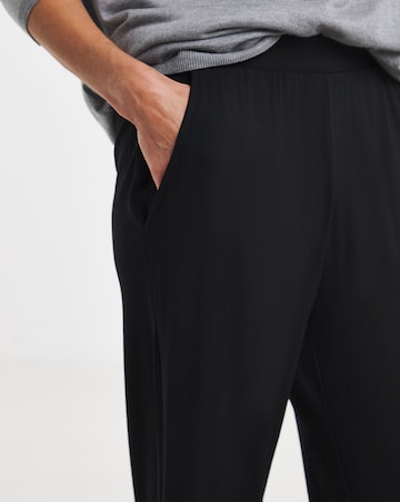2 Pack Black Jersey Wide Leg Trousers