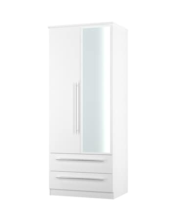 Osprey Ready Assembled 2 Door 2 Drawer Mirrored Robe - Kids