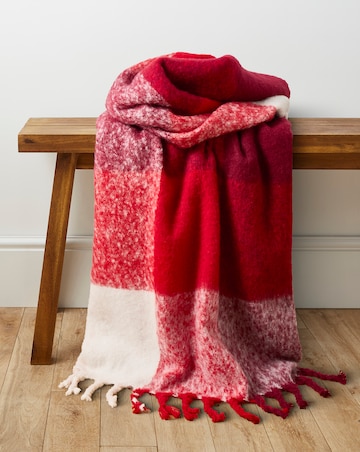 Checked Faux Mohair Throw
