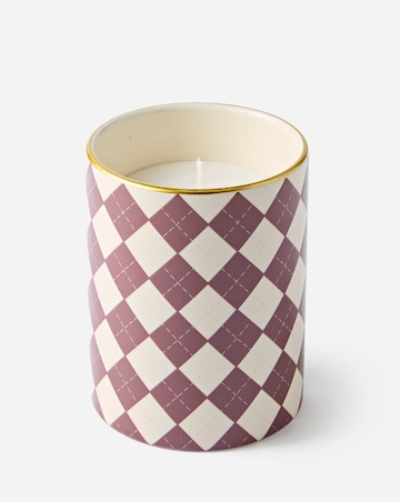 Classic Elegance Orange & Cinnamon Ceramic Argyle Candle