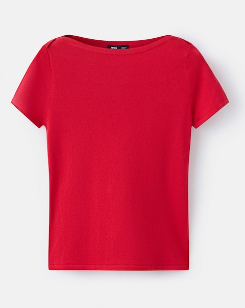 Mango Short-Sleeved Fine-Knit Sweater