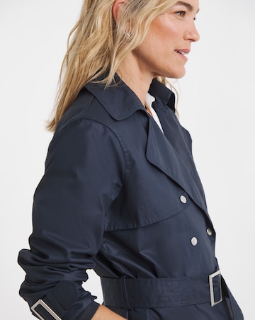Navy Coated Trench Coat