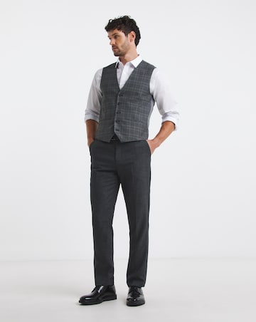 Charcoal Check Regular Fit Waistcoat