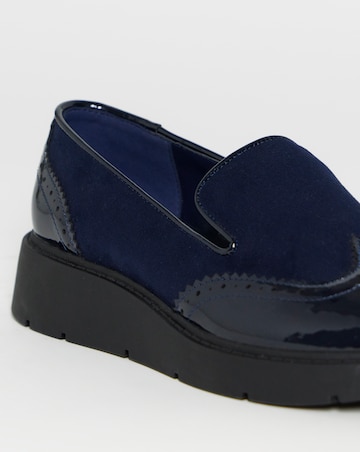 Claire Low Wedge Contrast Loafers - Wide Fit (E)