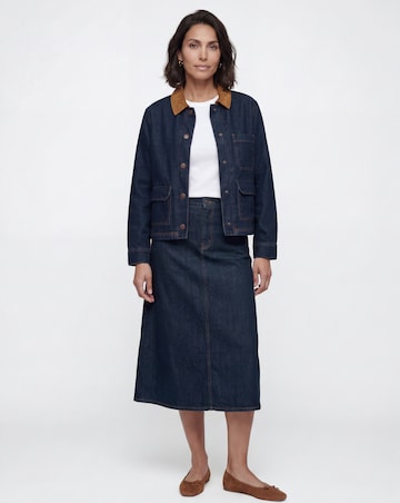 Indigo Cord Collar Barn Jacket